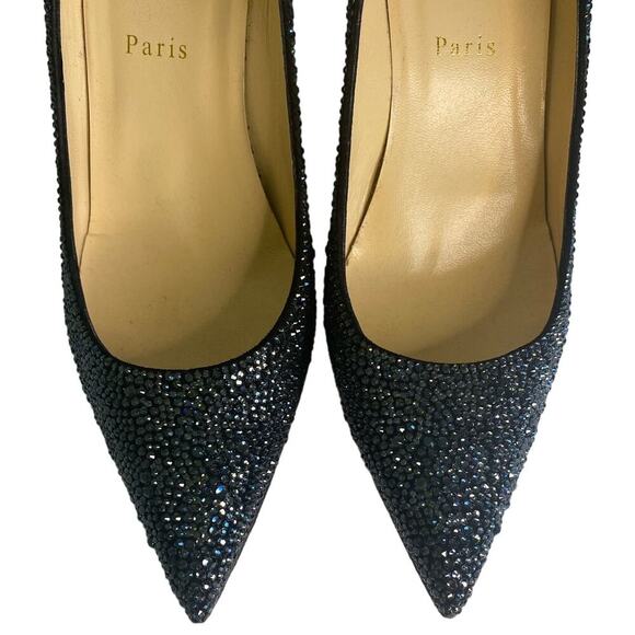 Christian Louboutin Kate 70 mm Black Crystal Embellished Pumps - IT38.5 - Picture 8 of 14